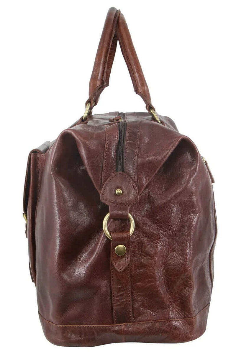 Load image into Gallery viewer, Pierre Cardin Mens Leather Business Overnight Bag Luggage Duffle Weekend Travel - Chocolate-2