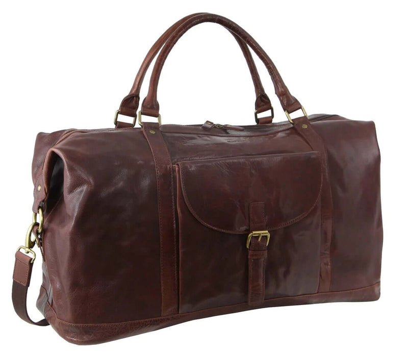 Load image into Gallery viewer, Pierre Cardin Mens Leather Business Overnight Bag Luggage Duffle Weekend Travel - Chocolate-3