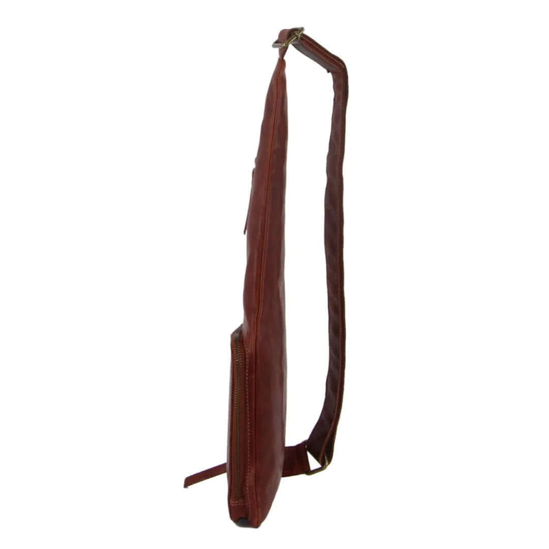 Load image into Gallery viewer, Pierre Cardin Mens Sling Bag Rustic Leather Crossbody Chest Backpack - Chestnut-3