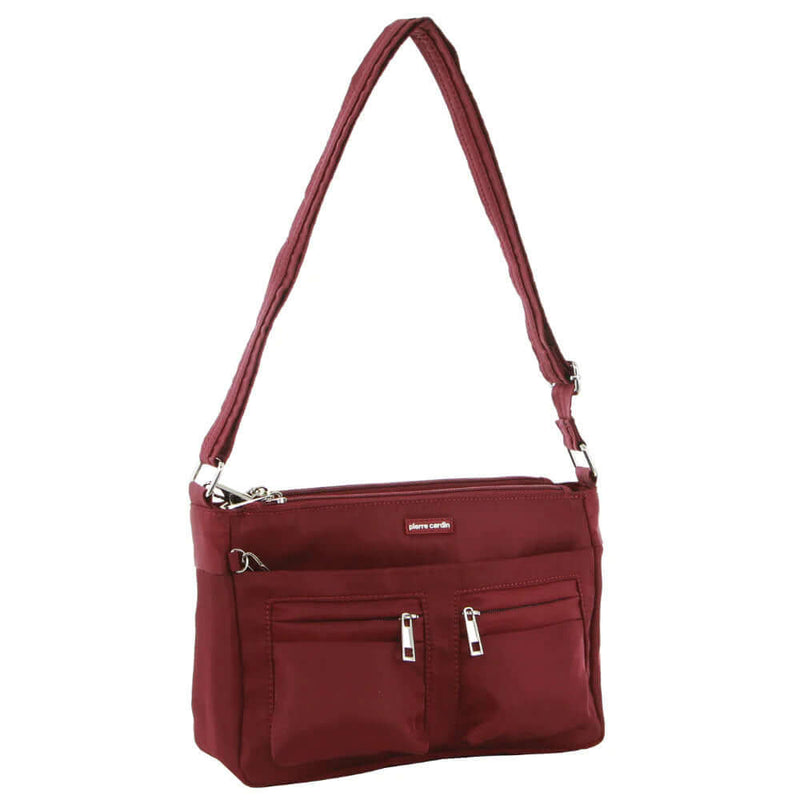Load image into Gallery viewer, 2 Pc Set Pierre Cardin Rfid Cross Body Bag Slash Proof - Wine & Turquoise-4