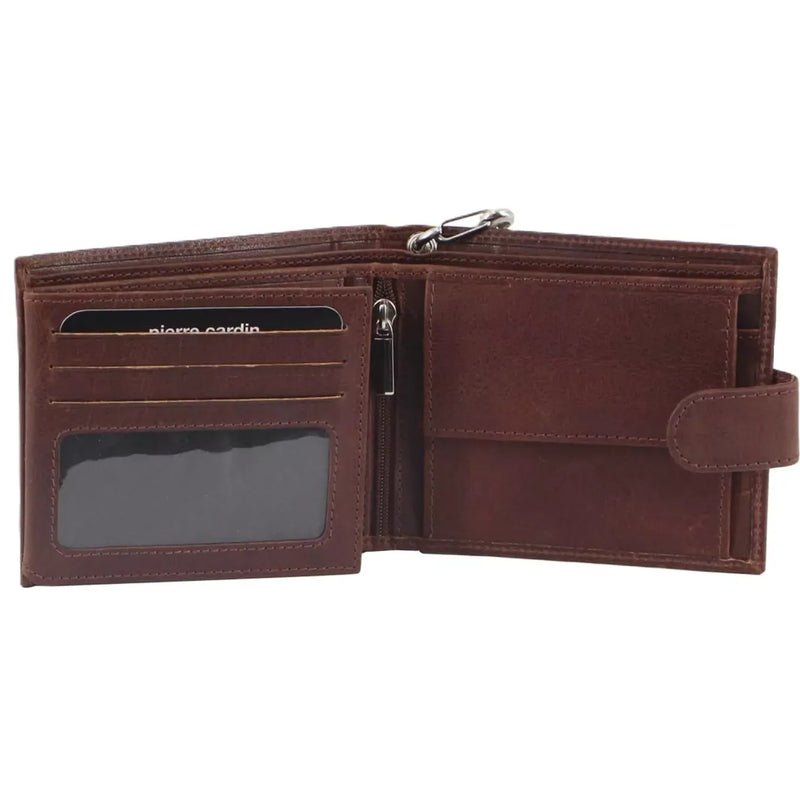 Load image into Gallery viewer, Pierre Cardin Zip Around Mens Leather Wallet with Chain in Chestnut-2