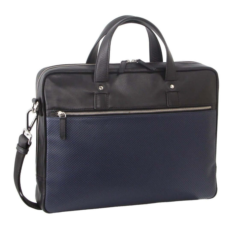 Load image into Gallery viewer, Pierre Cardin Mens Pebbled Leather 15" Laptop Computer Bag Travel Overnight - Black-0
