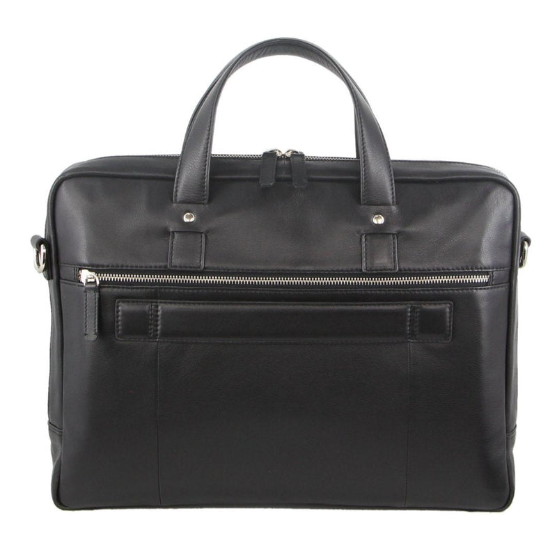 Load image into Gallery viewer, Pierre Cardin Mens Pebbled Leather 15" Laptop Computer Bag Travel Overnight - Black-4