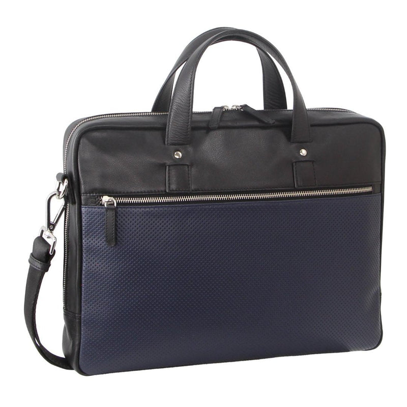 Load image into Gallery viewer, Pierre Cardin Mens Pebbled Leather 15" Laptop Computer Bag Travel Overnight - Black-1