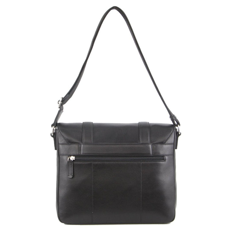 Load image into Gallery viewer, Pierre Cardin Pebbled Leather 13" Laptop Computer Bag Overnight Satchel - Black-4