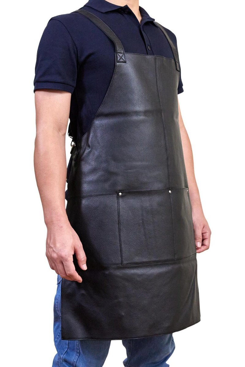 Load image into Gallery viewer, Pierre Cardin Professional Leather Apron Butcher Woodwork Hairdressing Barber Chef - Black-1