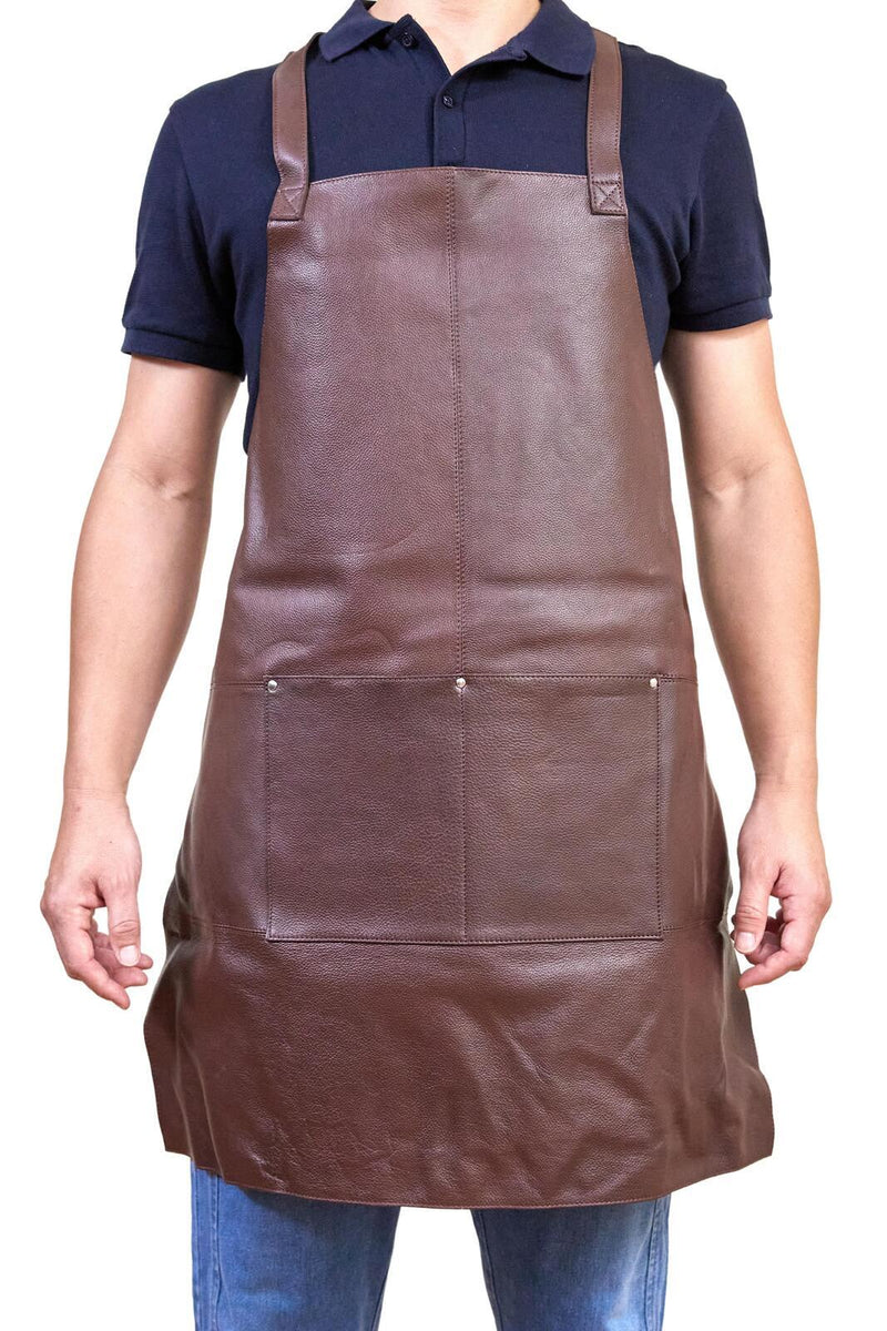 Load image into Gallery viewer, Pierre Cardin Professional Leather Apron Butcher Woodwork Hairdressing Barber Chef - Brown-2