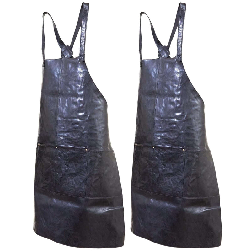 Load image into Gallery viewer, 2x Pierre Cardin Professional Leather Apron Butcher Woodwork Barber Chef - Black-0
