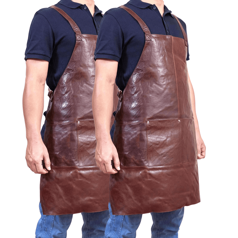 Load image into Gallery viewer, 2x Pierre Cardin Professional Leather Apron Butcher Woodwork Barber - Chestnut-1