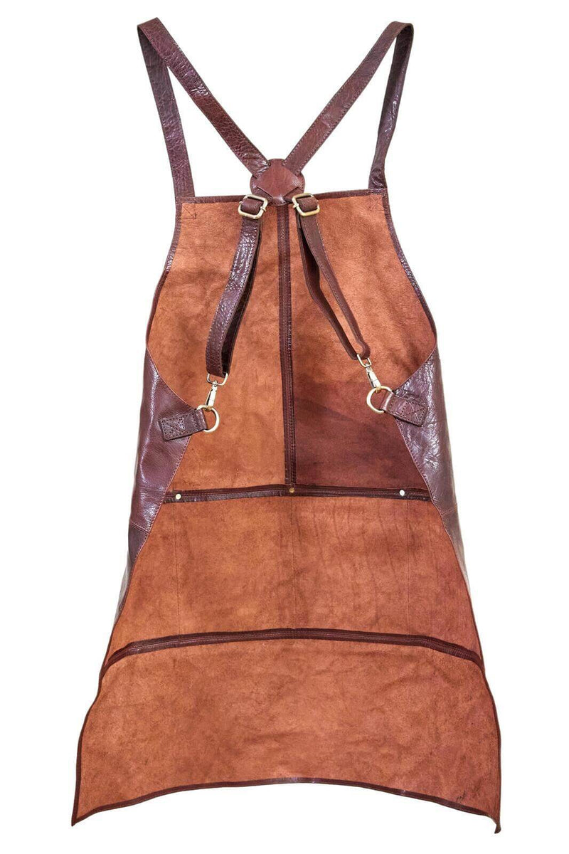 Load image into Gallery viewer, 2x Pierre Cardin Professional Leather Apron Butcher Woodwork Barber - Chestnut-3