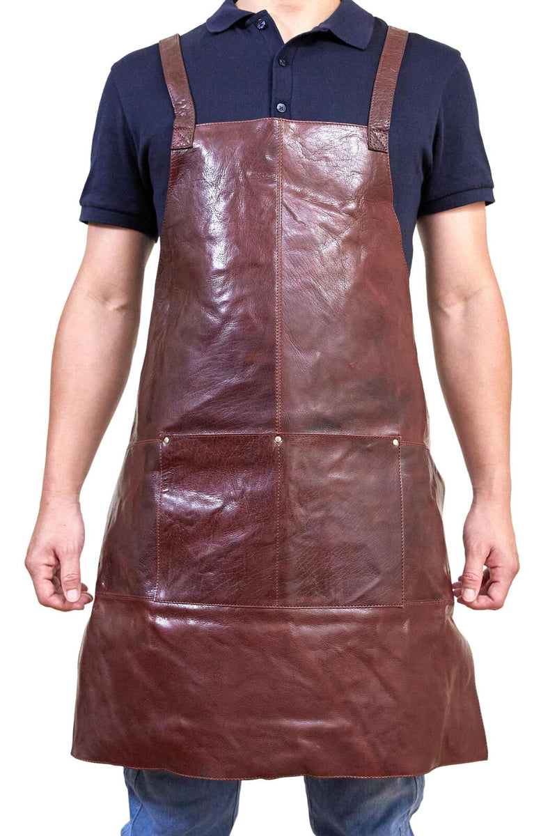 Load image into Gallery viewer, Pierre Cardin Professional Leather Apron Butcher Woodwork Hairdressing Barber Chef - Chestnut-2