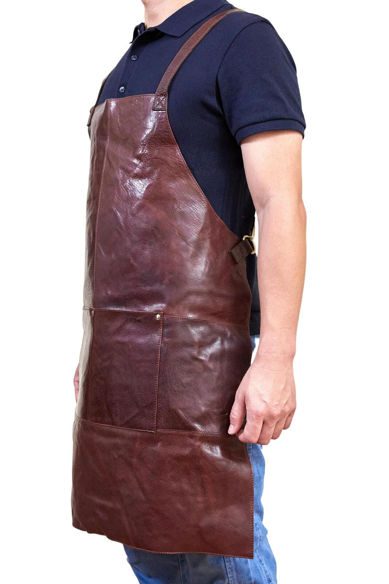 Load image into Gallery viewer, Pierre Cardin Professional Leather Apron Butcher Woodwork Hairdressing Barber Chef - Chestnut-3
