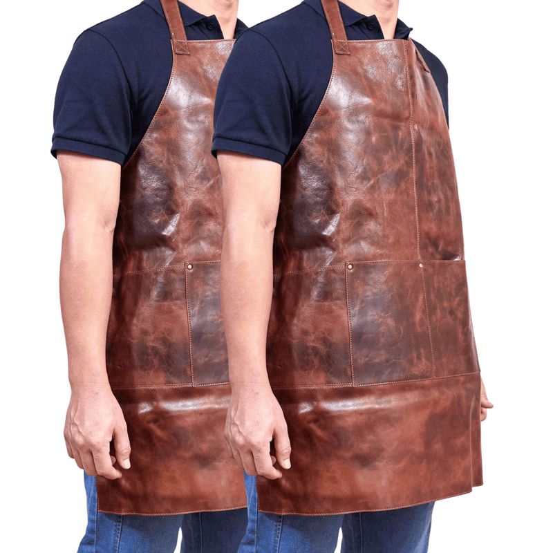 Load image into Gallery viewer, 2x Pierre Cardin Professional Leather Apron Butcher Woodwork Barber - Cognac-2