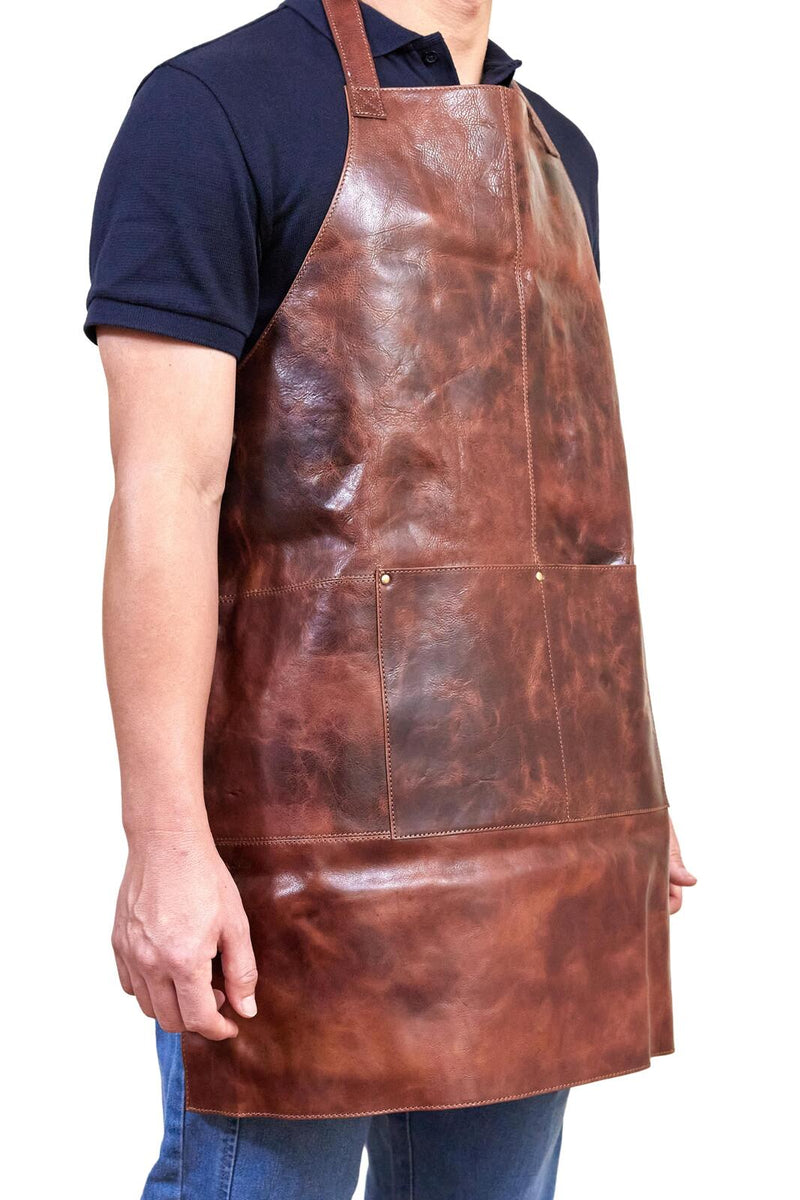 Load image into Gallery viewer, Pierre Cardin Professional Leather Apron Butcher Woodwork Hairdressing Barber Chef - Cognac-2