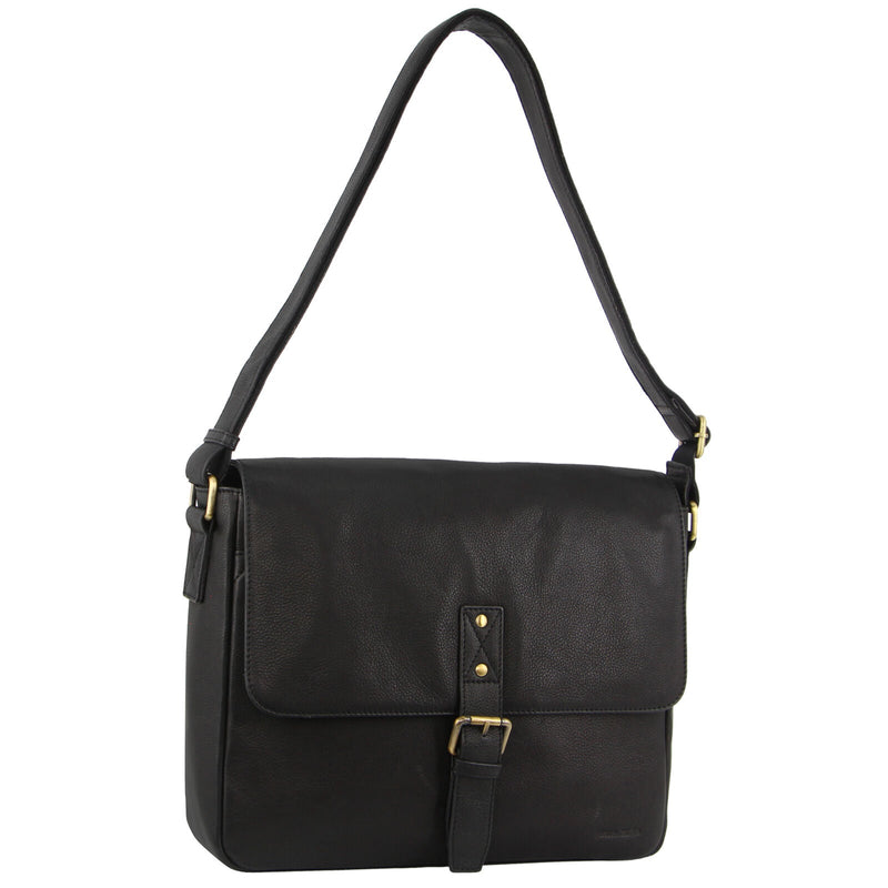 Load image into Gallery viewer, Pierre Cardin Leather Business Bag in Black with Laptop/Computer Sleeve-1