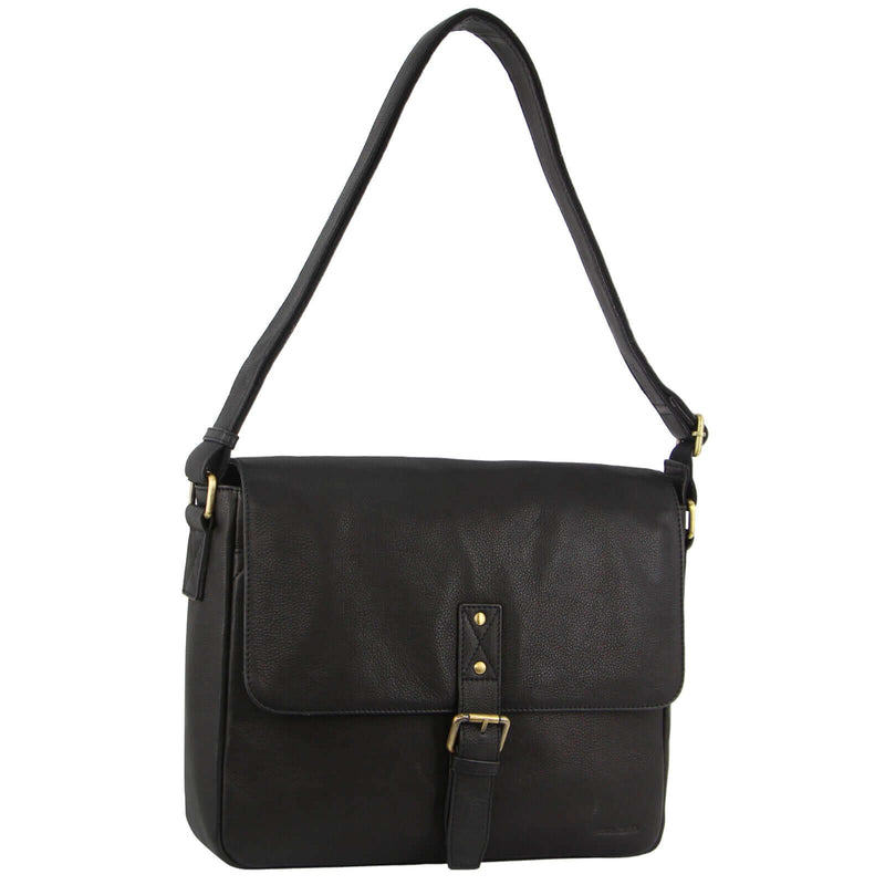 Load image into Gallery viewer, Pierre Cardin Leather Business Bag in Black with Laptop/Computer Sleeve-1