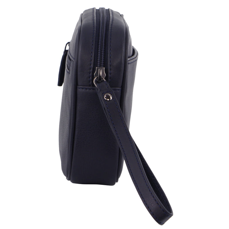Load image into Gallery viewer, Pierre Cardin Mens Leather Organizer Bag Toiletry Case - Navy-3