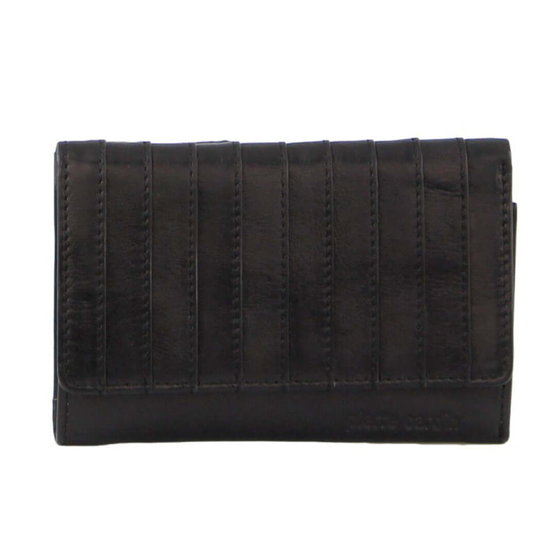 Load image into Gallery viewer, Pierre Cardin Stich Design Leather Ladies Large Tri-Fold Wallet in Black-2