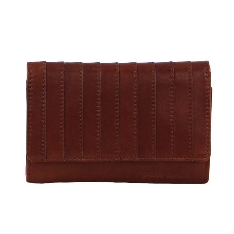 Load image into Gallery viewer, Pierre Cardin Womens Leather Wallet Stich Design Large Tri-Fold in Tan Brown-2