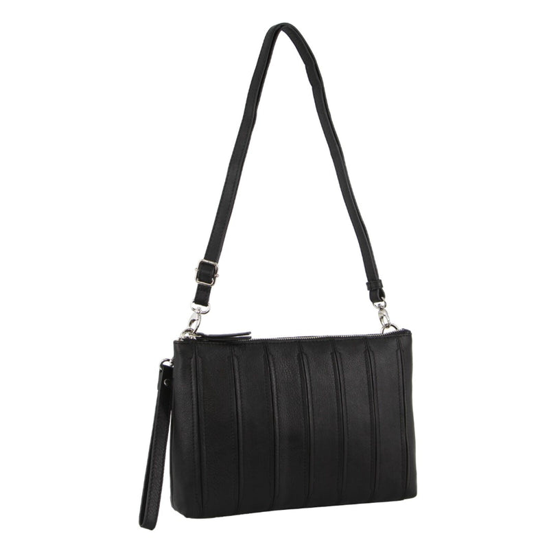Load image into Gallery viewer, Pierre Cardin Womens Crossbody/Clutch Leather Bag in Black-1