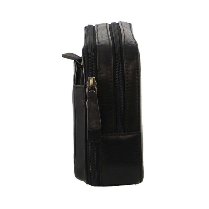 Load image into Gallery viewer, Pierre Cardin Mens Italian Leather Organizer Bag Toiletry Travel - Black-3