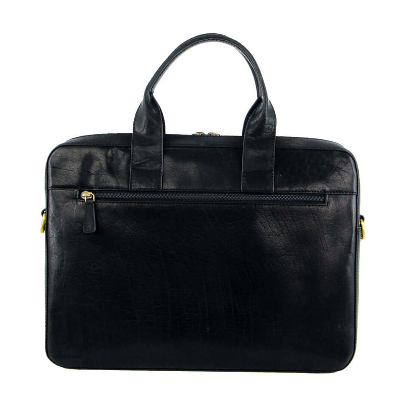 Load image into Gallery viewer, Pierre Cardin Mens Italian Leather 15" Laptop Computer Bag - Black-2