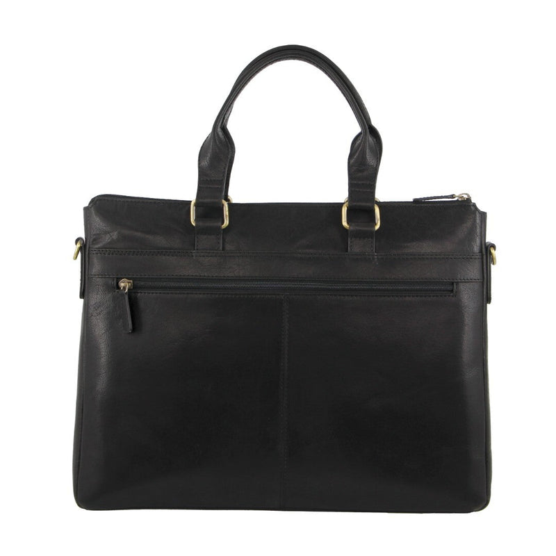 Load image into Gallery viewer, Pierre Cardin Leather 15" Laptop Briefcase Business Bag - Black-2