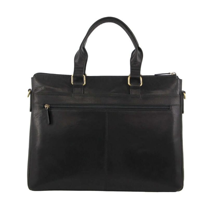 Load image into Gallery viewer, Pierre Cardin Leather 15" Laptop Briefcase Business Bag - Black-2