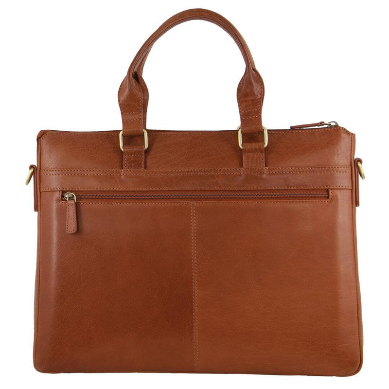 Load image into Gallery viewer, Pierre Cardin Mens Leather Briefcase Business Bag Shoulder 15" Laptop Tote - Tan-2