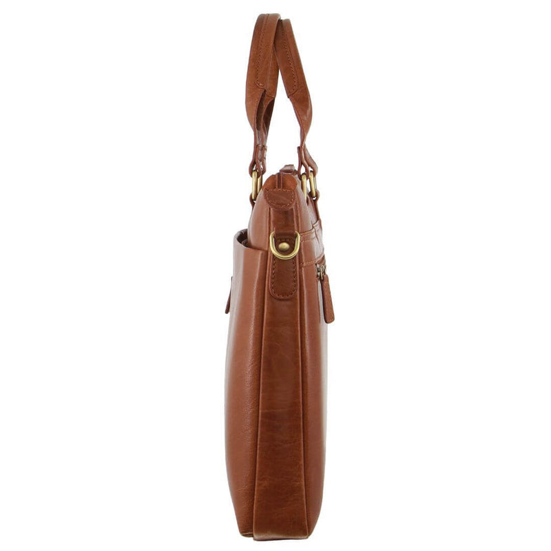 Load image into Gallery viewer, Pierre Cardin Mens Leather Briefcase Business Bag Shoulder 15" Laptop Tote - Tan-3