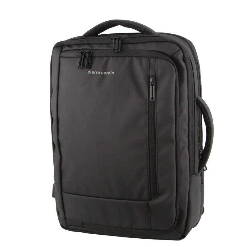 Load image into Gallery viewer, Pierre Cardin Backpack 15" Laptop Bag Briefcase Built-in USB Port Travel - Black-1