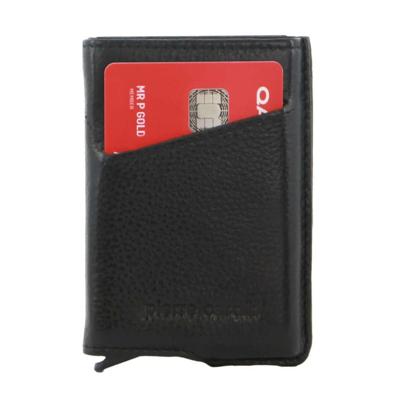 Load image into Gallery viewer, Pierre Cardin Leather Smart Slide Card Holder Tab Wallet RFID - Black-2