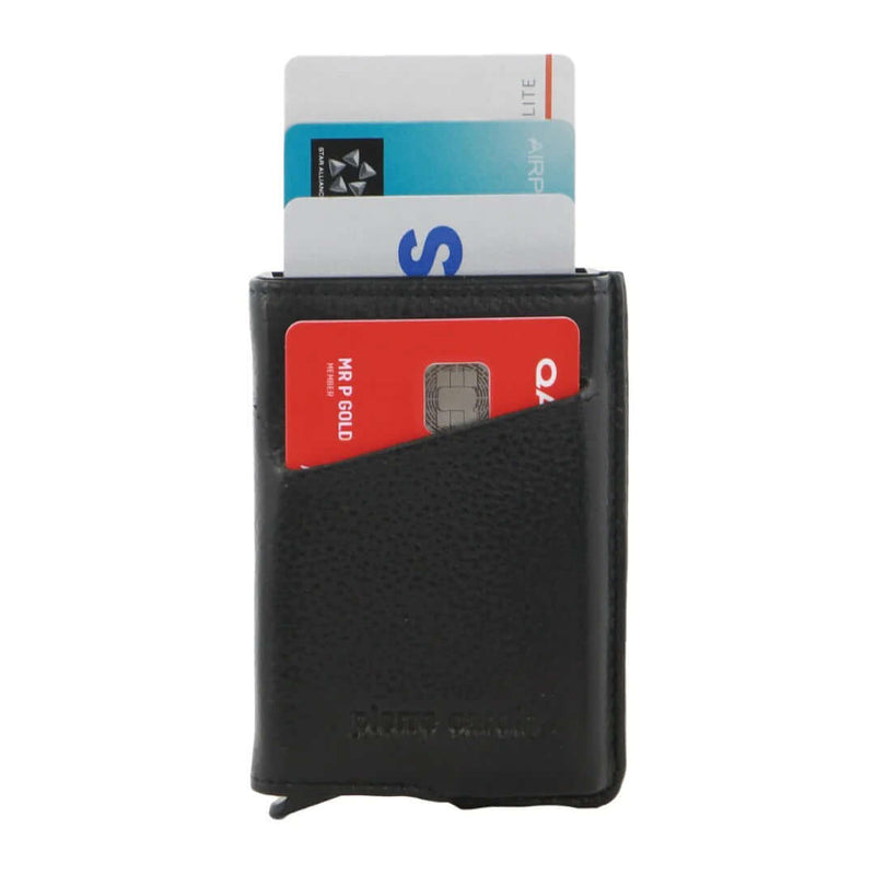 Load image into Gallery viewer, Pierre Cardin Leather Smart Slide Card Holder Tab Wallet RFID - Black-1