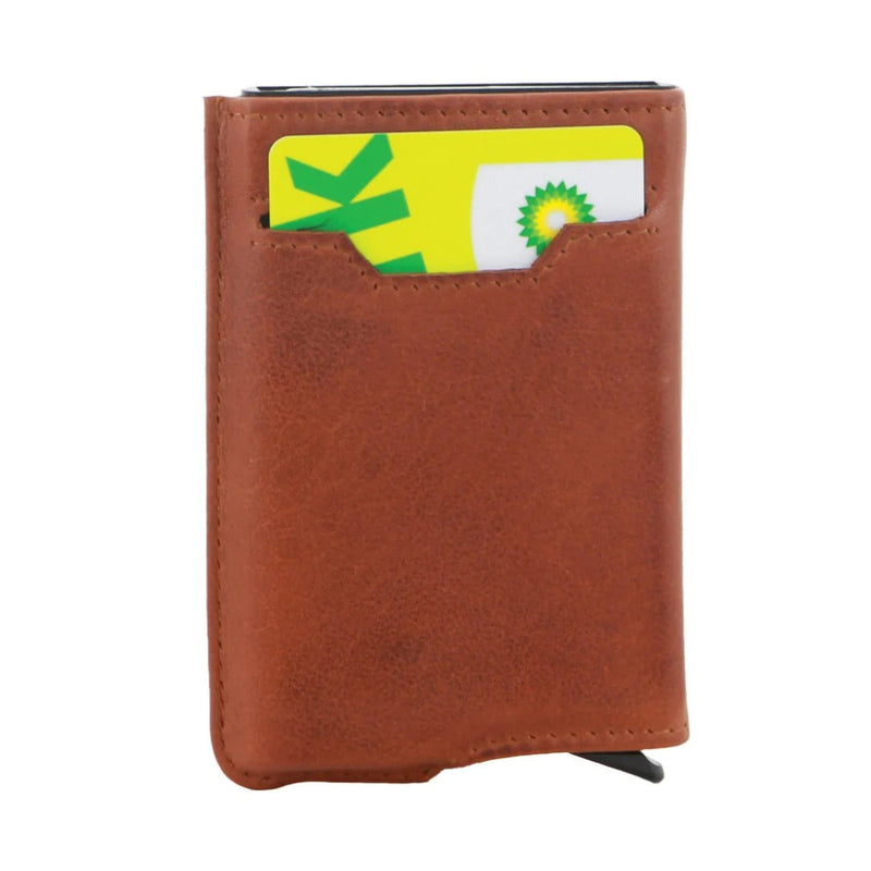 Load image into Gallery viewer, Pierre Cardin Leather Smart Slide Card Holder Tab Wallet RFID - Tan-3