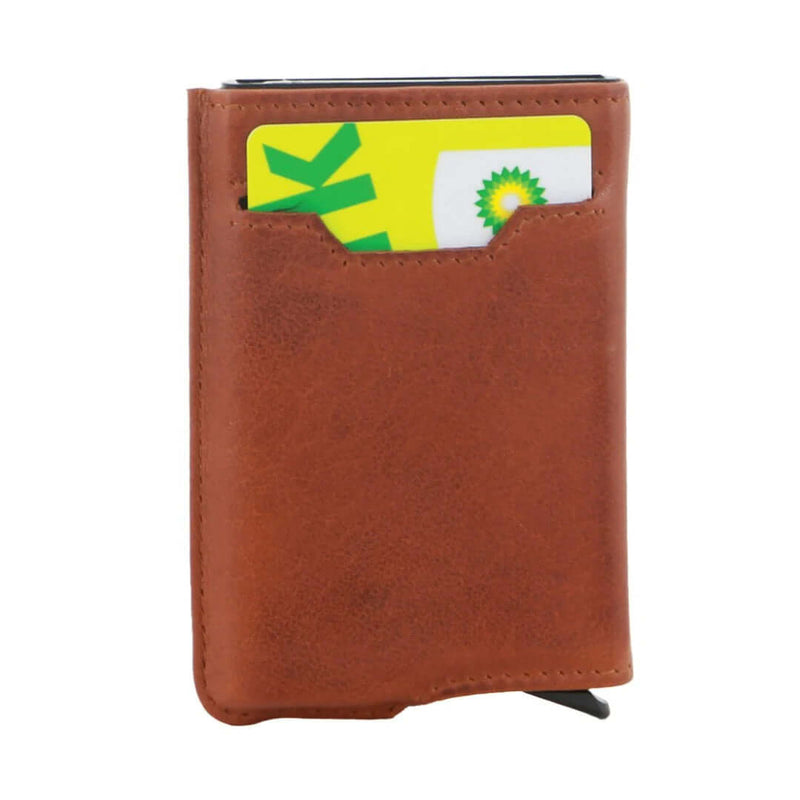 Load image into Gallery viewer, Pierre Cardin Leather Smart Slide Card Holder Tab Wallet RFID - Tan-3