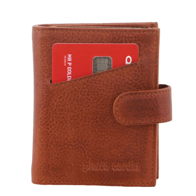 Load image into Gallery viewer, Pierre Cardin Leather Smart Slide Card Holder Tab Wallet RFID - Tan-3