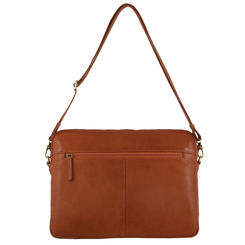 Load image into Gallery viewer, Pierre Cardin 13" Italian Leather 15" Laptop Computer Business Bag in Cognac-2