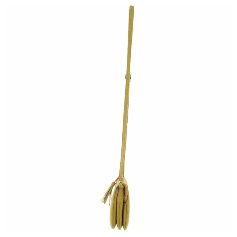 Load image into Gallery viewer, Pierre Cardin Leather Crossbody Bag Tassel Triple Compartment Strap - Yellow-2