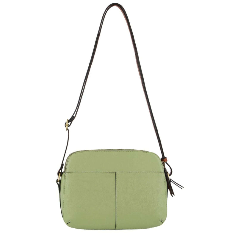 Load image into Gallery viewer, Pierre Cardin Leather Cross Body Bag Dual Zip Strap Shoulder Clutch in Jade-2