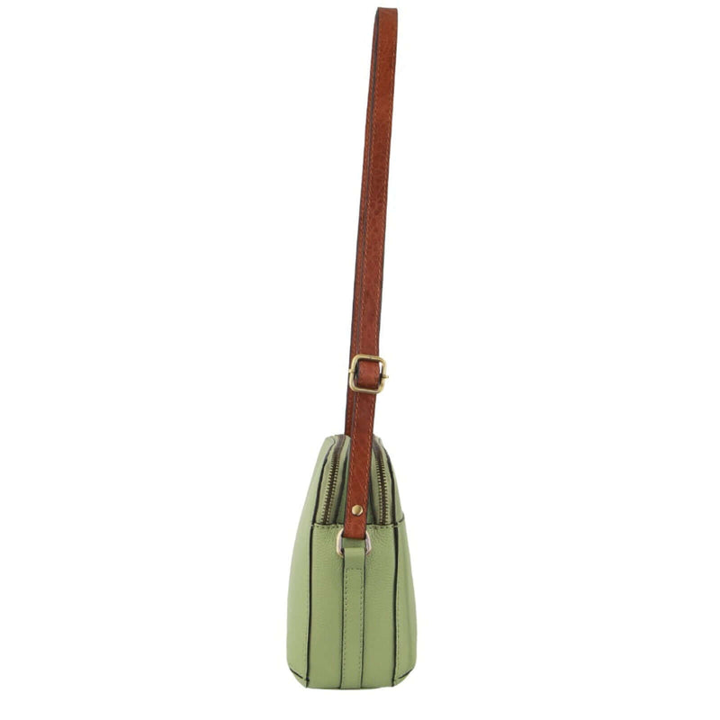 Load image into Gallery viewer, Pierre Cardin Leather Cross Body Bag Dual Zip Strap Shoulder Clutch in Jade-3