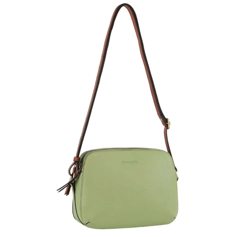 Load image into Gallery viewer, Pierre Cardin Leather Cross Body Bag Dual Zip Strap Shoulder Clutch in Jade-1