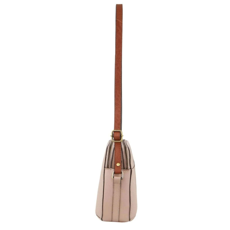 Load image into Gallery viewer, Pierre Cardin Leather Cross Body Bag Dual Zip Strap Shoulder Clutch in Nude-3