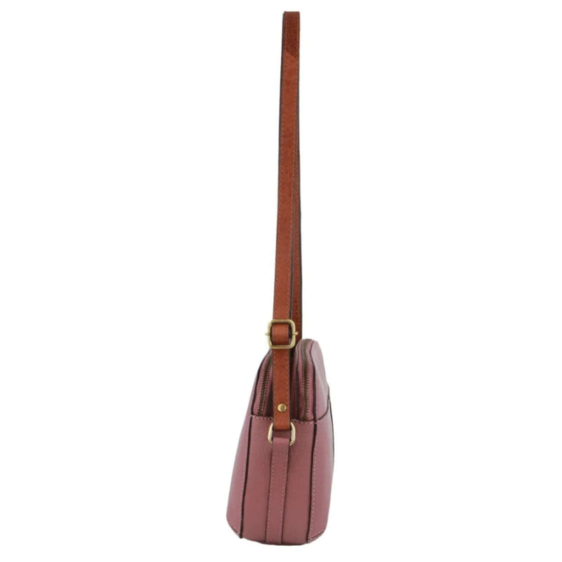 Load image into Gallery viewer, Pierre Cardin Leather Cross Body Bag Dual Zip Strap Shoulder Clutch in Rose-3
