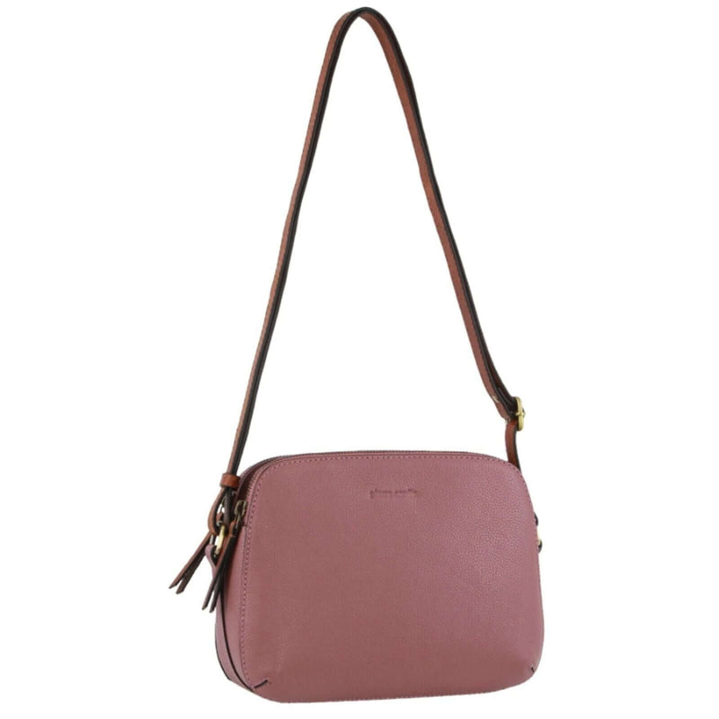 Load image into Gallery viewer, Pierre Cardin Leather Cross Body Bag Dual Zip Strap Shoulder Clutch in Rose-1