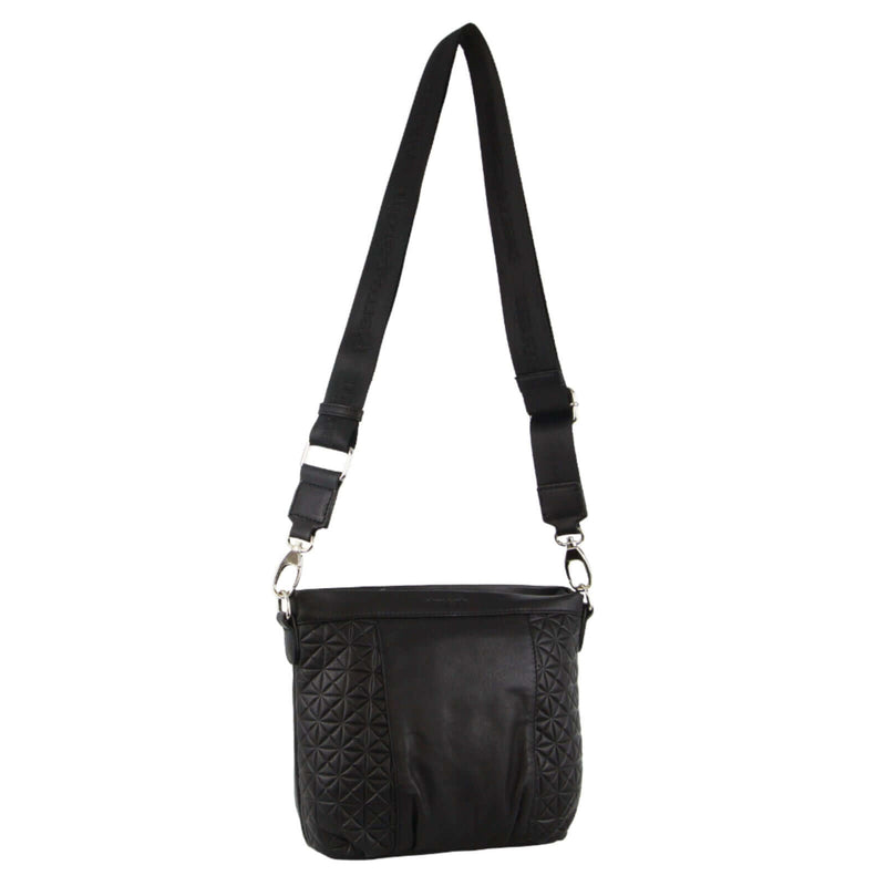 Load image into Gallery viewer, Pierre Cardin Leather Crossbody Bag w/ Shoulder Strap in Black-0
