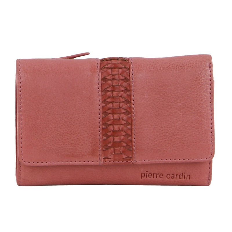 Load image into Gallery viewer, Pierre Cardin Leather Ladies Woven Design Tri-fold Wallet in Marsala-2
