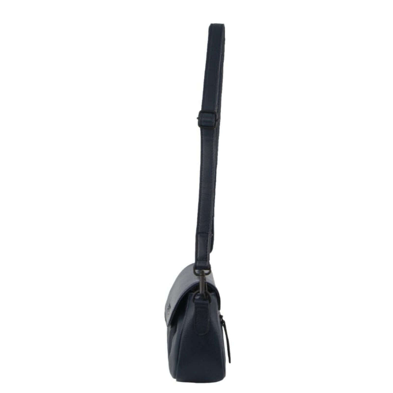 Load image into Gallery viewer, Pierre Cardin Leather Crossbody Bag Pleated Adjustable Detachable Strap - Navy-2