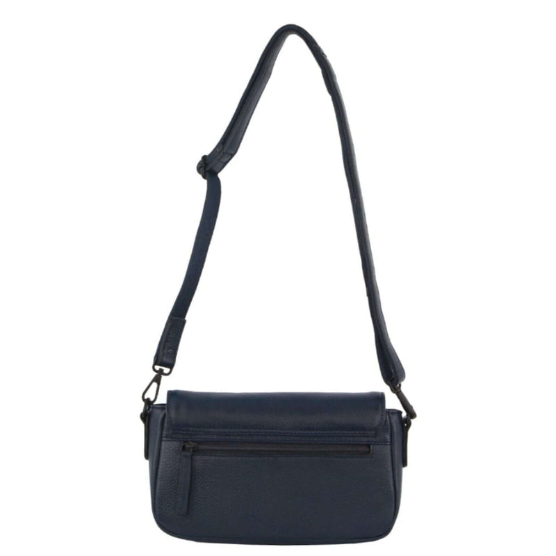 Load image into Gallery viewer, Pierre Cardin Leather Crossbody Bag Pleated Adjustable Detachable Strap - Navy-3
