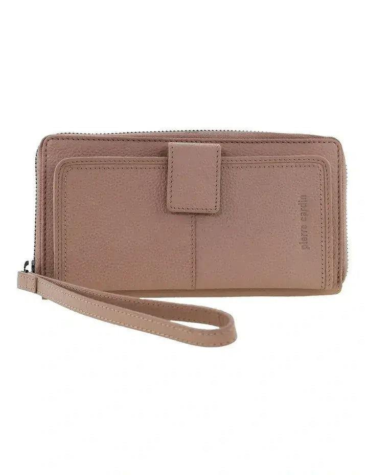 Load image into Gallery viewer, Pierre Cardin Womens Leather Zip Around Wallet RFID Italian Leather Wristlet in Pink-1