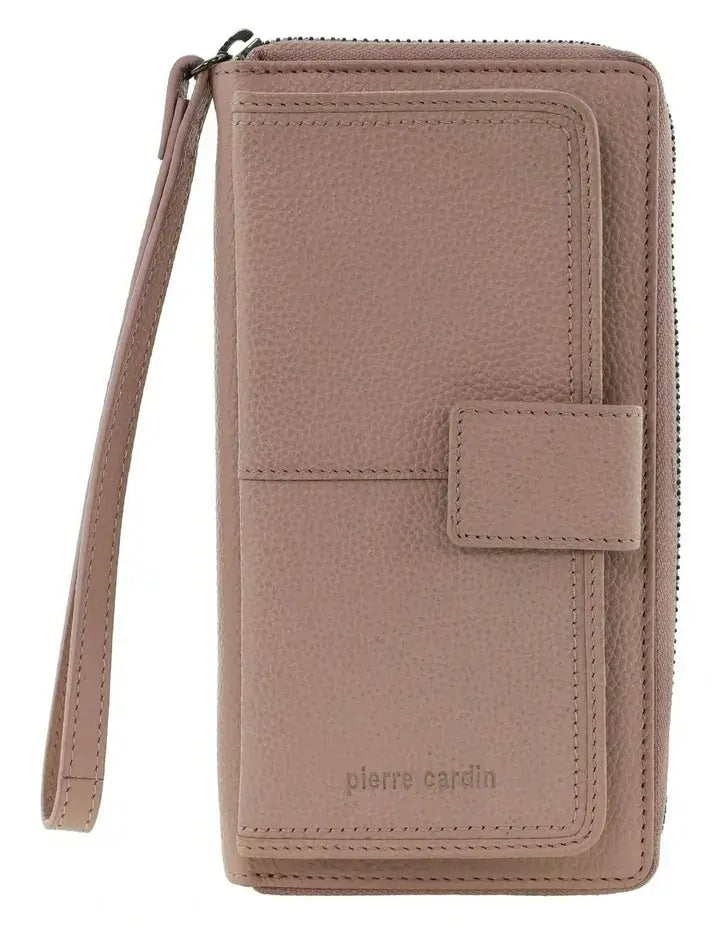Load image into Gallery viewer, Pierre Cardin Womens Leather Zip Around Wallet RFID Italian Leather Wristlet in Pink-3
